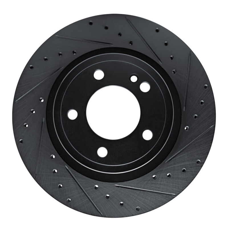 Mercedes-Benz G580 Brake Rotor (1) - Rear Right - R1 Concepts - Drilled & Slotted - Black - `19-`25 Mercedes-Benz G580 Brake Rotor (1) - Rear Right - R1 Concepts - Drilled & Slotted - Black - `19-`25